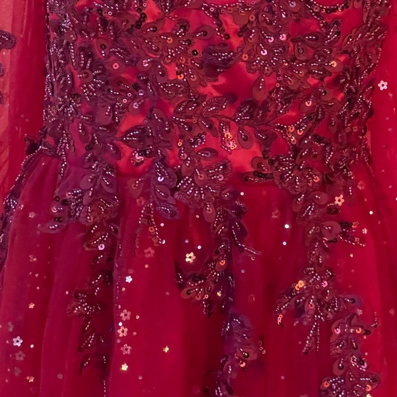 NEW Wedding Bridesmaid Red Dress Size 16 - Picture 4 of 11